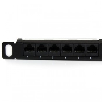 StarTech.com Panel de Parcheo de 24 Puertos RJ45 Cat5e 110 - 0,5U Montaje en Rack - Patch Panel, Cat PANELHU24