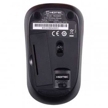 RATON OPTICO INALAMBRICO HIDITEC READER MOU010001 - SENSOR AVAGO A3000 - NANO RECEPTOR USB - 1XAA -