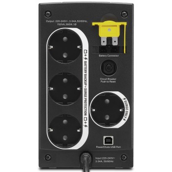 APC Back-UPS 700VA - UPS - CA 230 V - 390 vatios - 700 VA - USB - 3 conector(es) de salida BX700U-GR