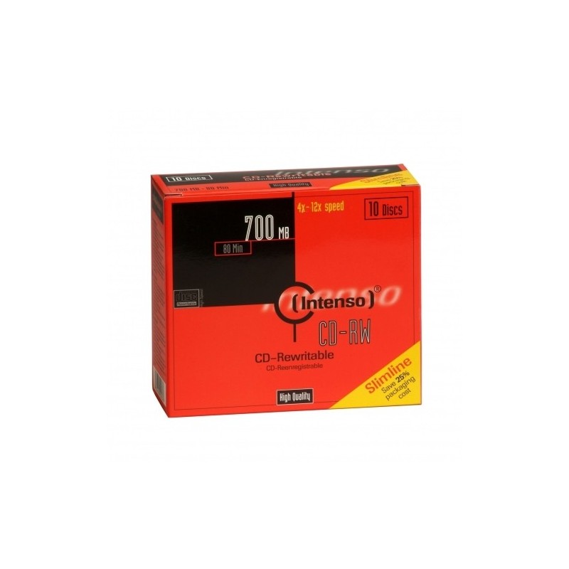 Intenso CD-RW 700MB   80min, 12x, CD-RW, 700 MB, 10 pieza(s), 120 mm, 80 min, 12x 2801622