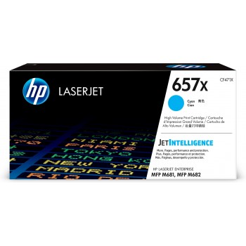 Cartucho de tóner Original LaserJet 657X cian de alta capacidad CF471X