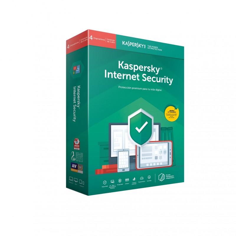 Kaspersky Lab Internet Security 2019, 4 licencia(s), 1 año(s), Base license, Soporte físico KL1939S5DFS-9LTD