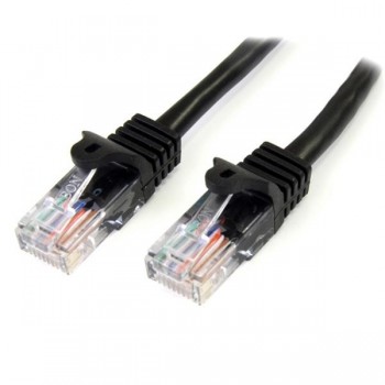 StarTech.com Cable de 2m Negro de Red Fast Ethernet Cat5e RJ45 sin Enganche - Cable Patch Snagless,  45PAT2MBK