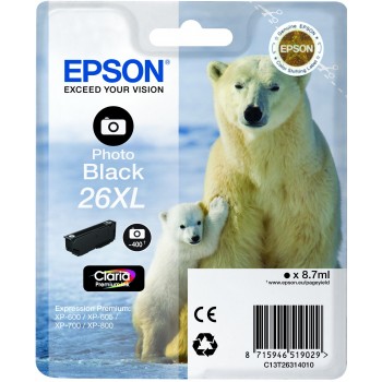 Cartucho Epson 26XL negro foto C13T26314010