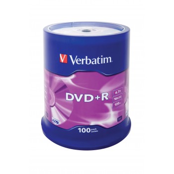 Verbatim - 100 x DVD+R - 4.7 GB 16x - plateado mate - eje - soportes de almacenamiento 43551