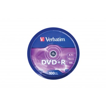 Verbatim - 100 x DVD+R - 4.7 GB 16x - plateado mate - eje - soportes de almacenamiento 43551