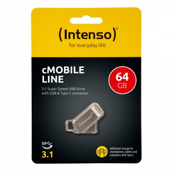Intenso 64GB cMobile Line 64GB USB 3.0 (3.1 Gen 1) Tipo C Plata 3536490