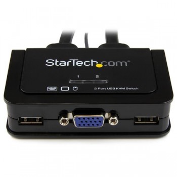 StarTech.com SV211USB Switch Conmutador KVM de Cable con 2 Puertos VGA USB Alimentado por USB con In