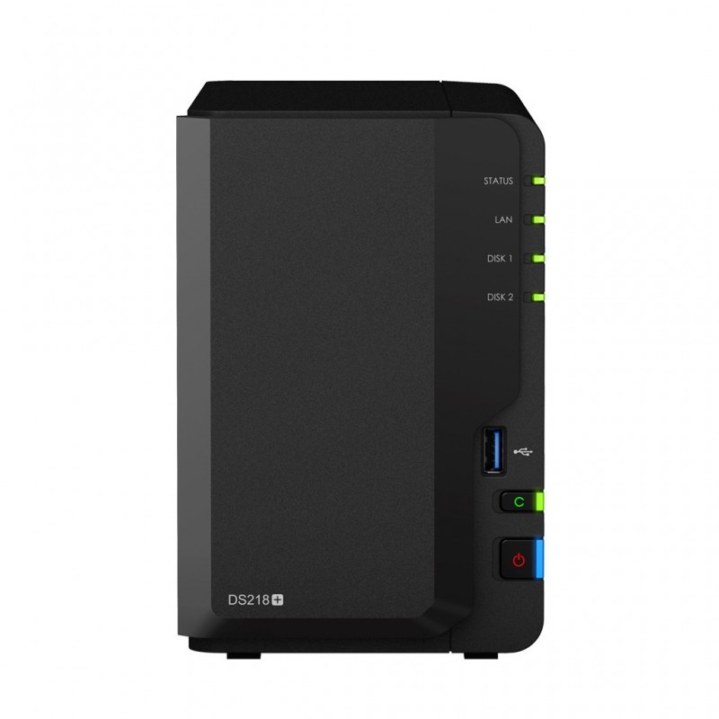 Synology DS218+, Unidad de disco duro, SSD, Serial ATA III, 2.5 3.5", 20 TB, 0, 1, JBOD, BTRFS,ext4