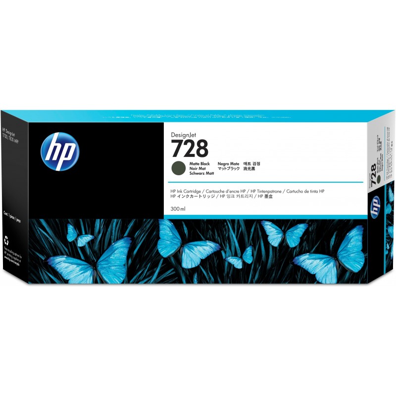 Cartucho de tinta DesignJet 728 negro mate de 300 ml F9J68A