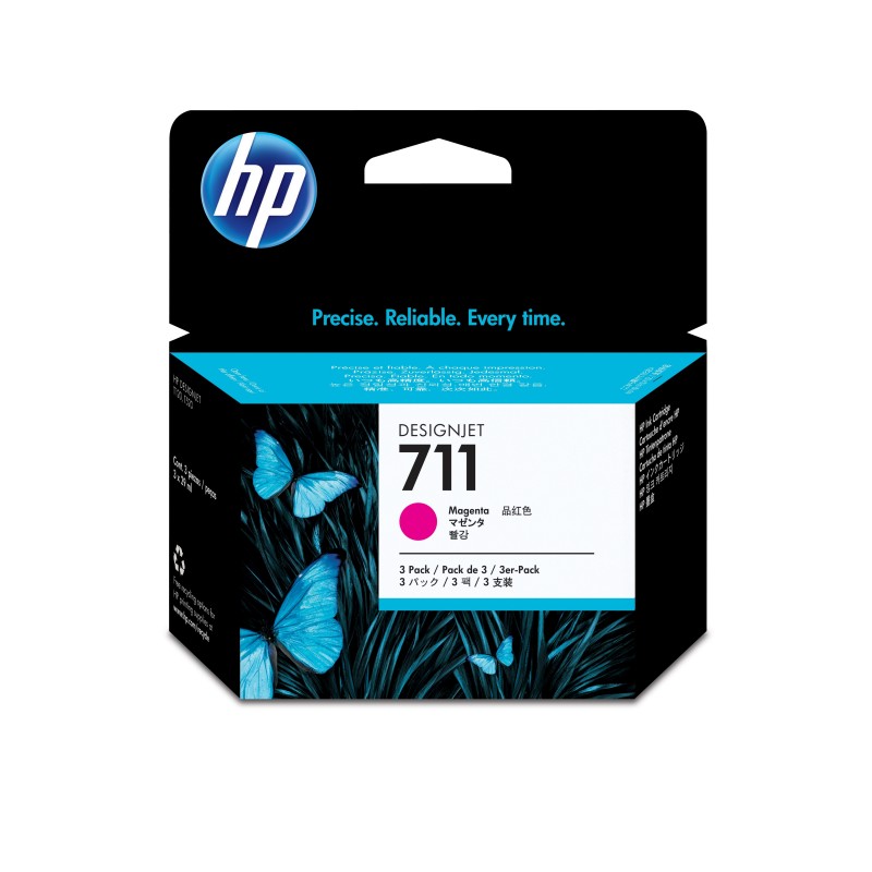 Pack de ahorro de 3 cartuchos de tinta DesignJet 711 magenta de 29 ml CZ135A