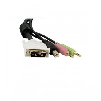 StarTech.com Cable de 3m para Switch Conmutador KVM 4en1 DVI-D Dual Link Doble Enlace USB con Audio  DVID4N1USB10