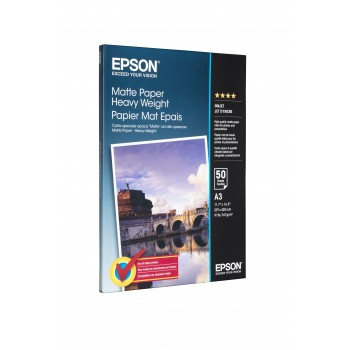 Epson - Papel - papel mate grueso y resistente - A3 (297 x 420 mm) - 167 g m2 - 50 piezas C13S041261