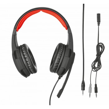 AURICULARES CON MICROFONO TRUST GAMING GXT 310 - SONIDO POTENTE - ALMOHADILLAS PARA LAS OREJAS - CAB 21187