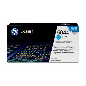 Cartucho de tóner original LaserJet 504A cian CE251A