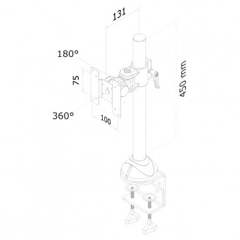Newstar FPMA-D965, 12 kg, 25,4 cm (10"), 76,2 cm (30"), 100 x 100 mm, Ajustes de altura, Negro