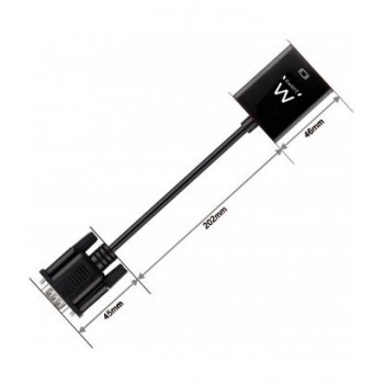 Ewent EW9866, VGA-15pin, HDMI, 3.5mm, Macho Hembra, 0,2 m, Negro