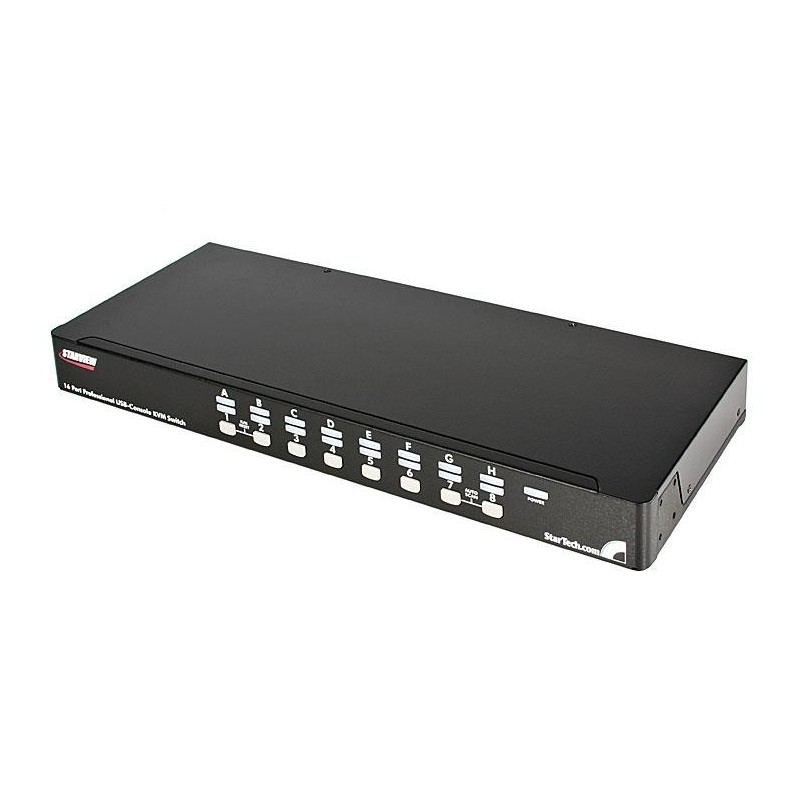 StarTech.com Conmutador Switch KVM 16 Puertos de Vídeo VGA HD15 USB 2.0 USB A PS 2 - 1U Rack Estante SV1631DUSBGB