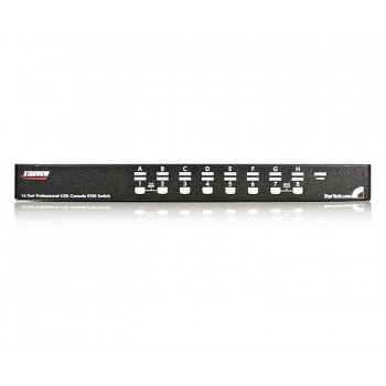StarTech.com Conmutador Switch KVM 16 Puertos de Vídeo VGA HD15 USB 2.0 USB A PS 2 - 1U Rack Estante SV1631DUSBGB