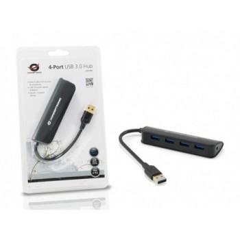 HUB USB CONCEPTRONIC C4PUSB3 - 4 PUERTOS 3.0 - MAXIMA VELOCIDAD 4.8GBPS - DISEÑO COMPACTO