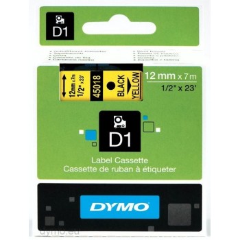CINTA DYMO D1 12MM NEGRO AMARILLO S0720580