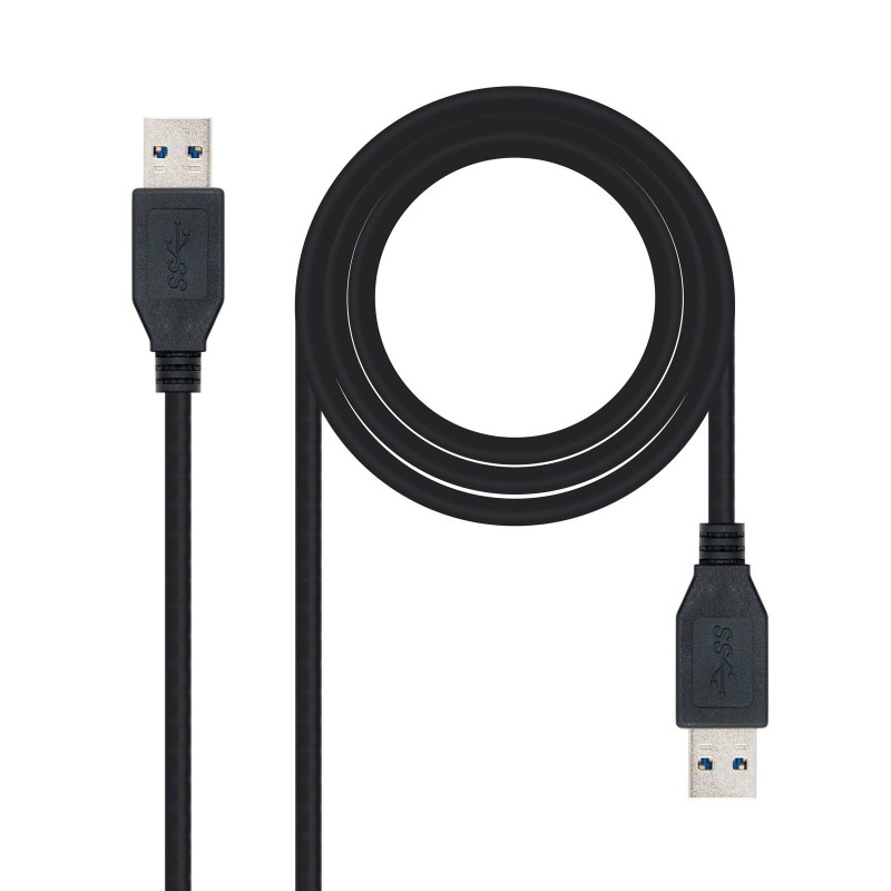 Nanocable Cable USB 3.0, Tipo A M-A M, Negro, 3.0  10.01.1003-BK