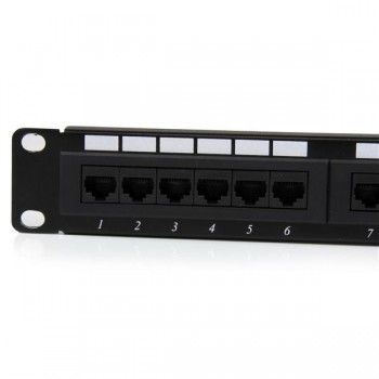 StarTech.com Panel de Parcheo 1U Cat6 110 con 24 Puertos para Montaje en Rack, Cat 6, RJ45, Negro, 1 C6PANEL24