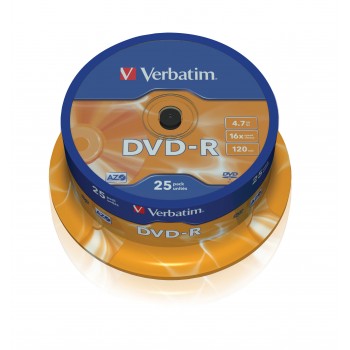 Verbatim - 25 x DVD-R 4.7 GB 16x - plateado mate - eje - soportes de almacenamiento 43522