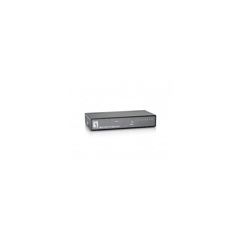 LEVEL ONE Swtich 8 Puertos Gigabit 8 puertos RJ-45 Negro GEU-0822