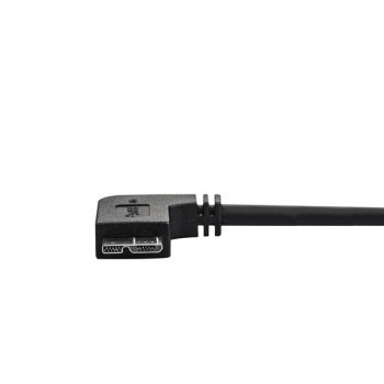 StarTech.com Cable delgado de 1m Micro USB 3.0 acodado a la derecha a USB A, 1 m, USB A, Micro-USB B USB3AU1MRS