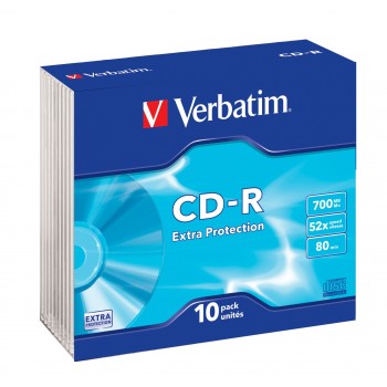 Verbatim - 10 x CD-R - 700 MB ( 80 minutos ) 52x - estuche fino - soportes de almacenamiento 43415