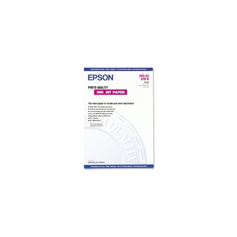 Epson Photo Quality - Papel - papel cuché mate - Super B (330 x 483 mm) - 102 g m2 - 100 piezas C13S C13S041069
