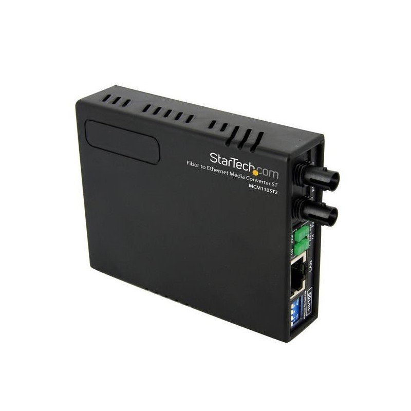 StarTech.com Conversor de Medios Ethernet 10 100 RJ45 a Fibra Óptica Multimodo ST - 2Km, 100 Mbit s, MCM110ST2EU