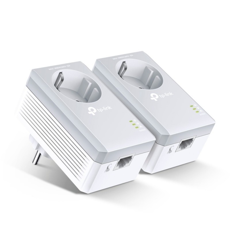 TP-LINK TL-PA4010PKIT AV500+ Powerline Kit with AC Pass Through - Puente - HomePlug AV (HPAV) - cone