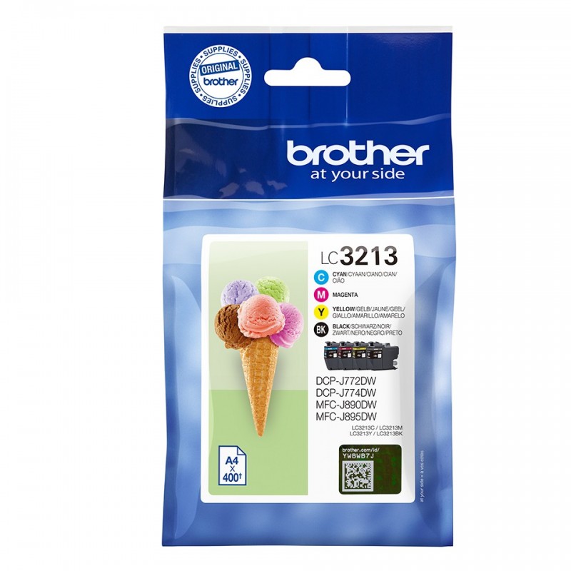 Brother LC-3213VALDR cartucho de tinta Original Negro, Cian, Magenta, Amarillo Multipack