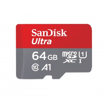 SanDisk 64GB Ultra A1 microSDXC 64GB MicroSDXC Clase 10 Gris, Rojo SDSQUAR-064G-GN6MA