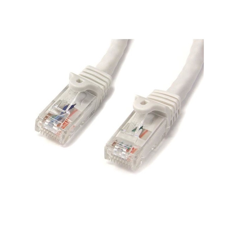 StarTech.com Cable de 2m Blanco de Red Gigabit Cat6 Ethernet RJ45 sin Enganche - Snagless, 2 m, Cat6 N6PATC2MWH