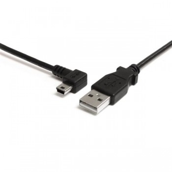 StarTech.com Cable de 1,8m USB 2.0 acodado a la izquierda Mini B, 1,8 m, USB A, Mini-USB B, 2.0, Mac USB2HABM6LA