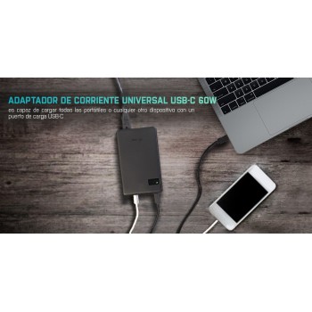 i-tec USB-C Universal Adaptador de Corriente 60W,  CHARGER-C60W