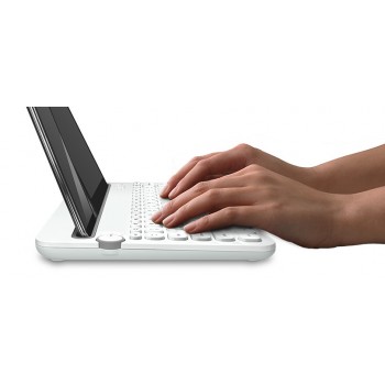 Logitech K480, Mini, Inalámbrico, Bluetooth, QWERTZ, Blanco 920-006351