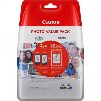 Canon PG-545XL CL546XL Negro, Cian, Amarillo, Magenta 8286B006