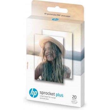 HP Sprocket plus 20 Sht., Brillo, 258 g m², Blanco, 58 mm, 87 mm, 20 hojas 2LY72A