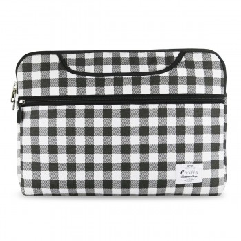e-Vitta Chequered, Funda, 39,6 cm (15.6"), Tirante para hombro, 221 g, Negro, Blanco EVLS000105