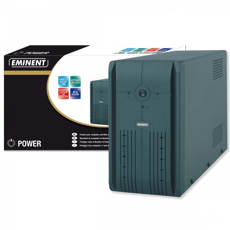 Eminent UPS 600VA, 600 VA, 360 W, Negro EM3980
