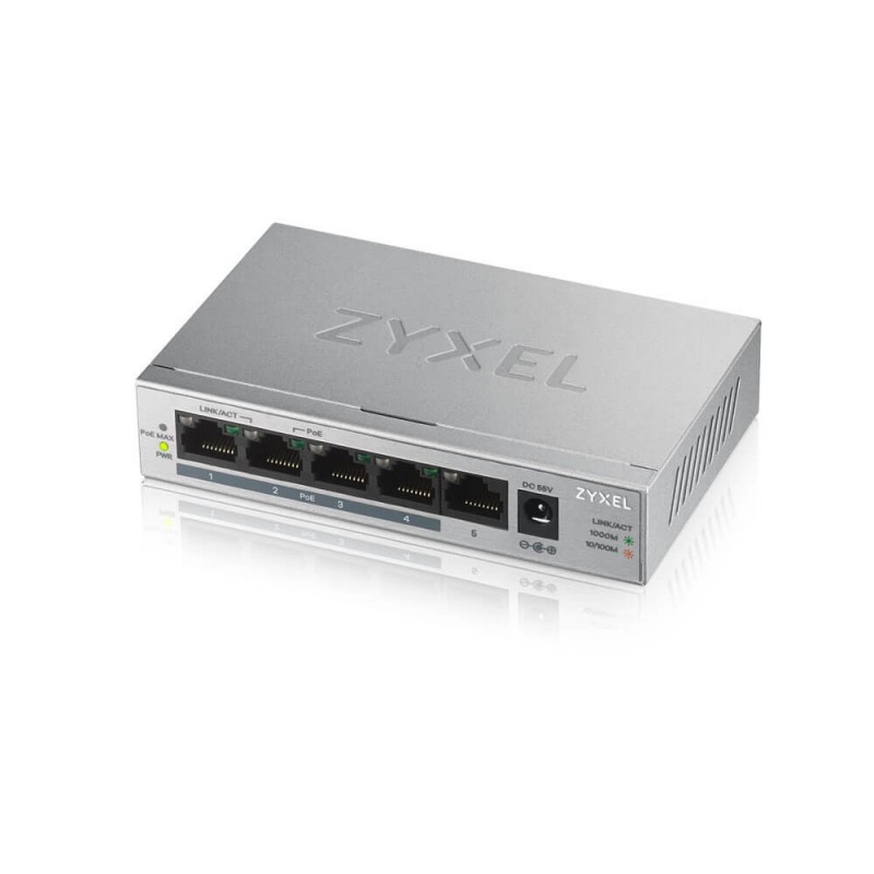 Zyxel GS1005HP No administrado Gigabit Ethernet (10 100 1000) Plata Energía sobre Ethernet (PoE) GS1005HP-EU0101F