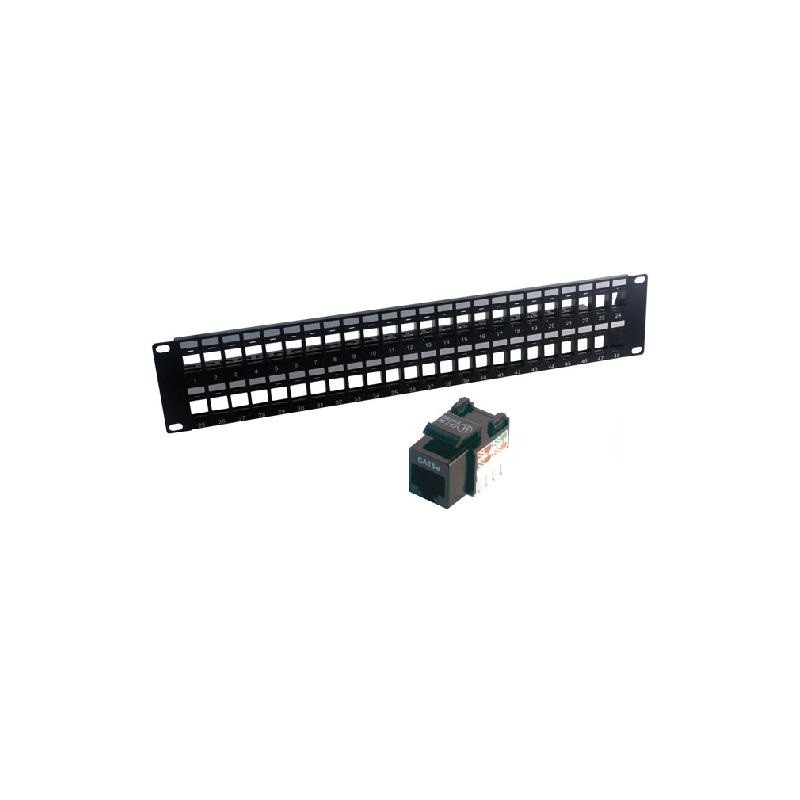 MCL PB-UNI5E 48N, Cat5e, RJ-45, Negro, 2U, 1,35 kg, Caja