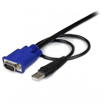 StarTech.com Cable KVM de 3m Ultra Delgado Todo en Uno VGA USB HD15 - 10ft Pies 2 en 1, 3 m, 300 g,  SVECONUS10