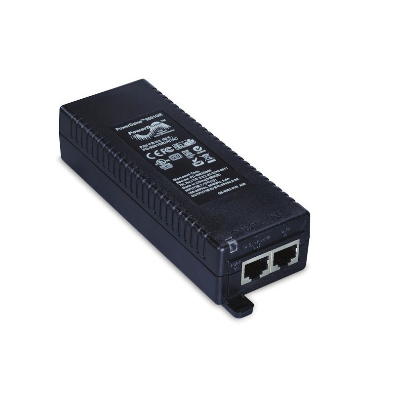 Microsemi PD-9001GR AT, Gigabit Ethernet, 10,100,1000 Mbit s, Negro, UL cUL Per IEC 60950-1, GS Mark PD-9001GR AT AC