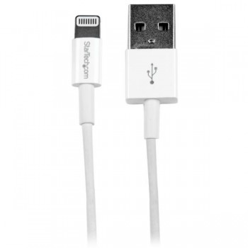 StarTech.com Cable de 1m USB a Conector Apple Lightning Delgado de 8 Pines para iPod Pad iPhone - Bl USBLT1MWS
