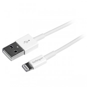 StarTech.com Cable de 1m USB a Conector Apple Lightning Delgado de 8 Pines para iPod Pad iPhone - Bl USBLT1MWS